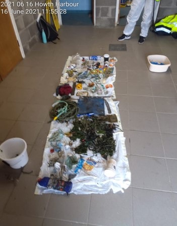 Seabin collecting plastic waste in Howth Harbour, Dublin